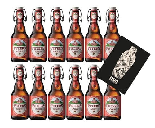 Peters Kölsch 12er Set Bier 0,33L (4,8% Vol) mit Mixcompany Grußkarte inkl Pfand MEHRWEG- [Enthält Sulfite] von Mixcompany