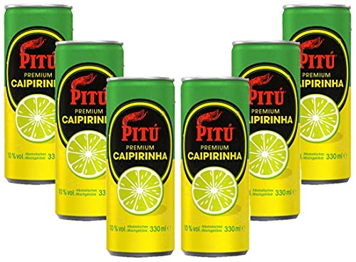 Pitu Caipirinha 6er Set Cocktail 6x 0,33L (10% Vol) ready to drink Alkoholhaltig inklusive Pfand EINWEG- [Enthält Sulfite] von Mixcompany