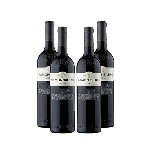 Ramon Bilbao Reserva 4er Set Rotwein 0,75L (14% Vol) Spanien Noten von Holz und Früchten Jahrgang variierend- [Enthält Sulfite] von Mixcompany