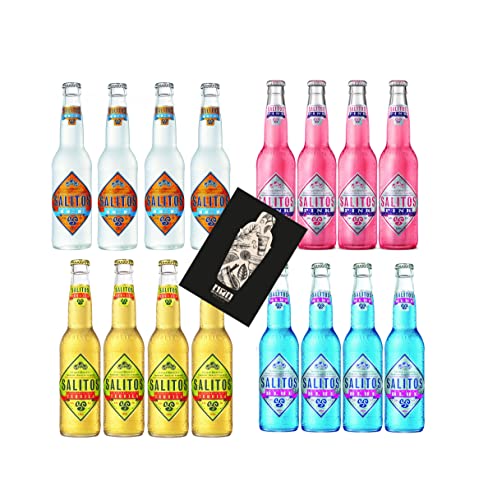 Salitos 16er Bier Mix Set 4 pro Sorte Blue + Ice + Tequila + Pink Beer je 0,33L (5% - 5,9% vol) inkl. Pfand MEHRWEG von Mixcompany