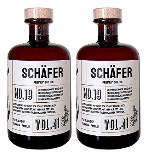 Schäfer s Premium Dry Gin No19-2er Set Der Schäfer Gin 0,5L (41% Vol)- [Enthält Sulfite] von Mixcompany.de Bar & Glas