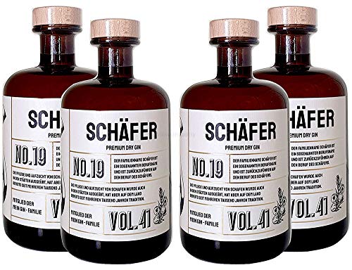 Schäfer s Premium Dry Gin No19-4er Set Der Schäfer Gin 0,5L (41% Vol)- [Enthält Sulfite] von Mixcompany