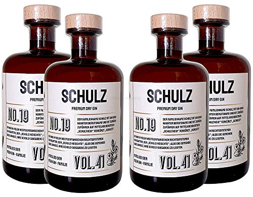 Schulz Premium Dry Gin No19-4er Set Der Schulz Gin 0,5L (41% Vol)- [Enthält Sulfite] von Mixcompany