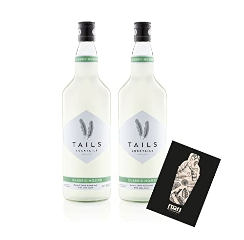 Tails Cocktails 2er Set classic Mojito 2x 1L (14,9% Vol) Fertig Cocktail Ready to Drink mit Mixcompany Grußkarte- [Enthält Sulfite] von Mixcompany