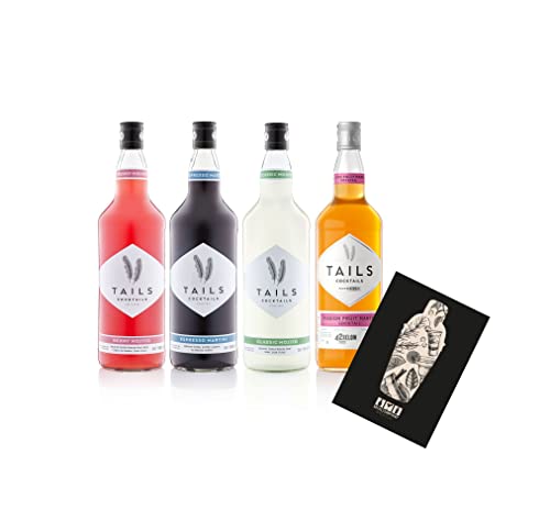 Mixcompany Tails Cocktails 4er tasting Set Pornstar Martini + Espresso Berry Mojito Classic je 1L (14,90% Vol) - [Enthält Sulfite] von Mixcompany