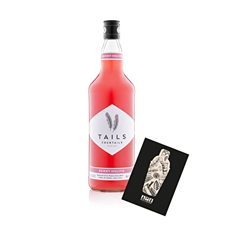 Tails Cocktails Berry Mojito 1L (14,9% Vol) Fertig Cocktail Ready to Drink mit Mixcompany Grußkarte- [Enthält Sulfite] von Mixcompany