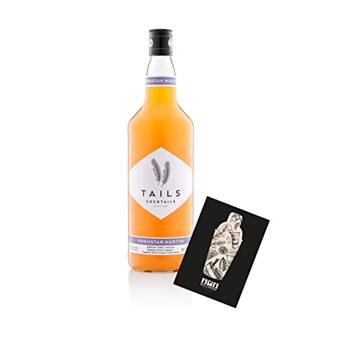 Tails Cocktails Pornstar Martini 1L (14,9% Vol) Fertig Cocktail Ready to Drink mit Mixcompany Grußkarte- [Enthält Sulfite] von Mixcompany