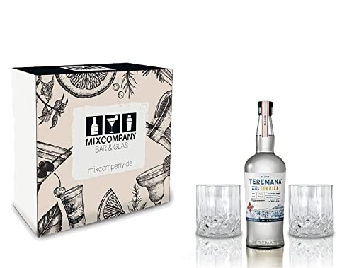 Teremana Tequila Geschenkset Blanco 0,7L (40% Vol) 2 Tumbler Kristalloptik Dwayne The Rock Johnson Tequila Silver- [Enthält Sulfite] von Mixcompany