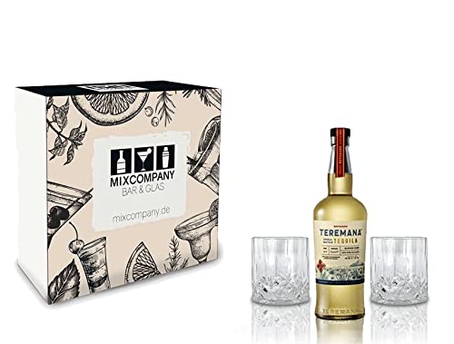 Teremana Tequila Geschenkset - Reposado 0,7L (40% Vol) 2 Tumbler Kristalloptik Dwayne The Rock Johnson Tequila Gold- [Enthält Sulfite] von Mixcompany