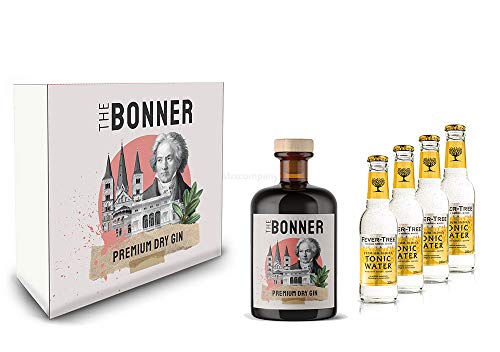 The Bonner Geschenkset - The Bonner Premium Dry Gin 0,5l (41% Vol) + 4x Fever-Tree Indian Tonic Water 200ml inkl. Pfand MEHRWEG- [Enthält Sulfite] von Mixcompany