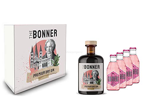 The Bonner Geschenkset - The Bonner Premium Dry Gin 0,5l (41% Vol) + 4x Goldberg Hibiscus Tonic Water 200ml inkl. Pfand MEHRWEG- [Enthält Sulfite] von Mixcompany