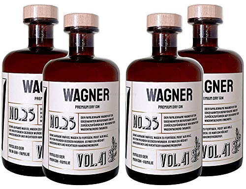 Wagner s Premium Dry Gin No25-4er Set Der Wagner Gin 0,5L (41% Vol)- [Enthält Sulfite] von Mixcompany
