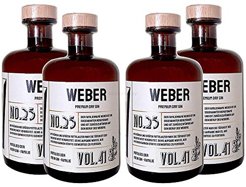 Weber s Premium Dry Gin No25-4er Set Der Fischer Gin 0,5L (41% Vol)- [Enthält Sulfite] von Mixcompany