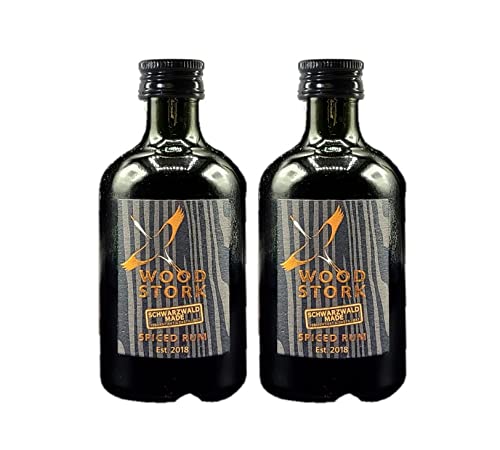 Wood Stork 2er Set Spiced Rum 2x 0,1L (40% Vol) Schwarzwald Rum Miniatur - [Enthält Sulfite] von Mixcompany