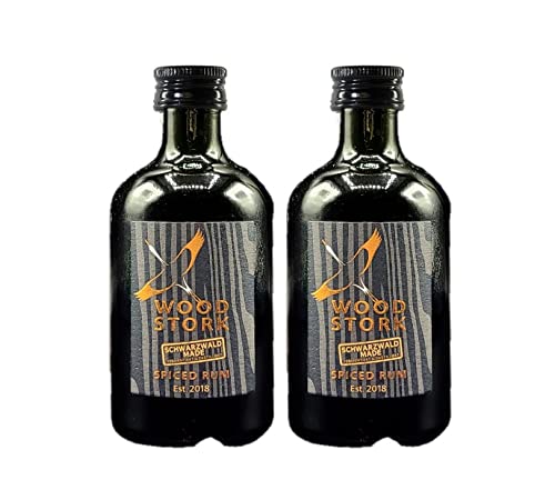 Wood Stork 2er Set Spiced Rum 2x 0,1L (40% Vol) Schwarzwald Rum Miniatur - [Enthält Sulfite] von GREAT BRITISH TRADING LIMITED