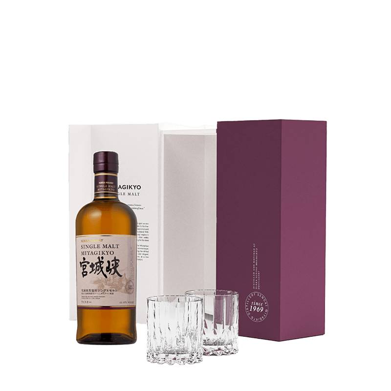 Nikka : Miyagikyo Single Malt Geschenkbox mit 2 Riedel Gläsern von Miyagikyo