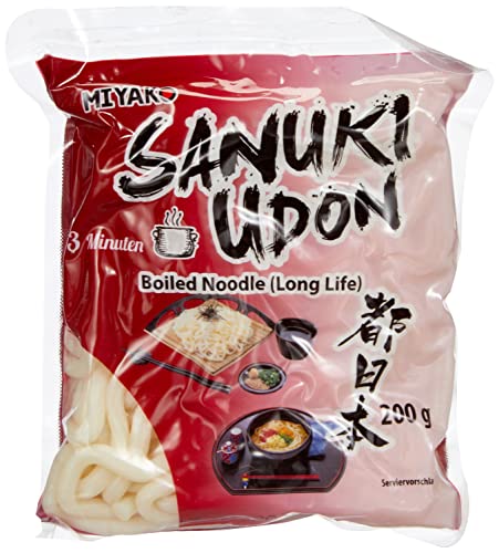 Miyako Sanuki Udon Nudeln, gekocht, 12er Pack (12 x 200 g) von Jiobbo