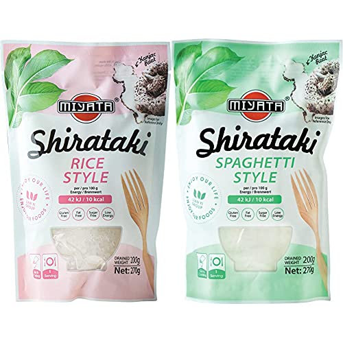 MIYATA Shirataki, Reis, 270 g & Shirataki, Spaghetti, 1er Pack (1 x 270 g) von Miyata