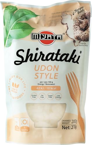 MIYATA Shirataki, Udon aus Konjakmehl 270 g Packung (200 g Abtropfgewicht), 270 g (1er Pack) von Miyata