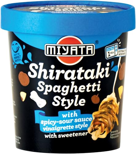 MIYATA Shirataki mit würzig-saurer Sauce,Vinaigrette-Art, Nudeln aus Konjakmehl - 1 x 240 g von Miyata