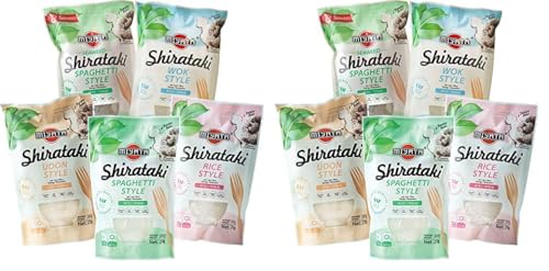 Miyata Shirataki Mischkarton mit 5 verschiedenen Sorten, Nudeln aus Konjakmehl, 2er Pack (1 x 1350 g) von Miyata