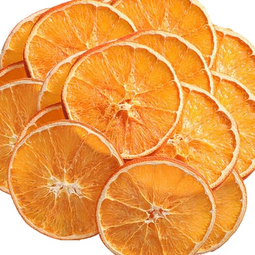 Mkostlich Getrocknete Orangenscheiben, 250g NatüRliche Orangenscheiben Getrocknet Deko, Dehydrierte Orangenscheiben für Weihnachtsdekoration, Adventskranz, Seife, Fruchtscheiben von Mkostlich