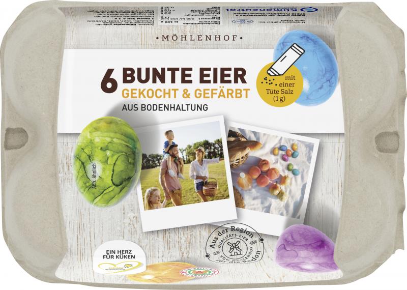 Möhlenhof Bunte Eier gekocht & gefärbt mit Salz Möhlenhof Bunte Eier gekocht & gefärbt mit Salz von Möhlenhof