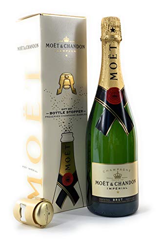 Moet Chandon Imperial Brut Champagner Gift Set + Bottle Stopper Flaschenverschluss (1x 0,75l) 12% Vol von Moët Chandon