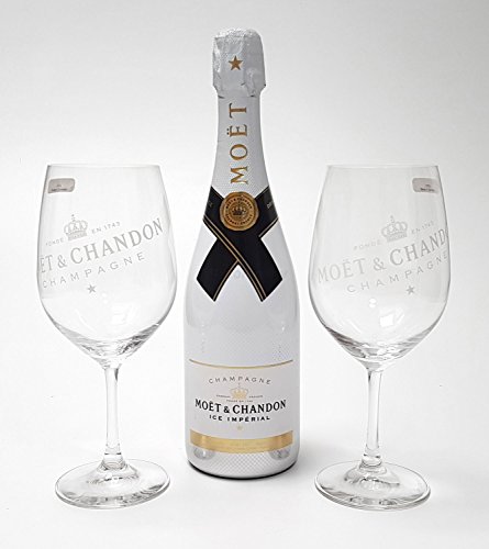 Moet & Chandon Ice Imperial Set - Champagner 0,75l (12% Vol) + 2x Gläser von Moet & Chandon