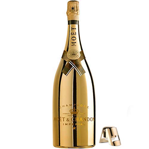 Moet & Chandon Imperial Champagner Goldfarbene Bright Night Leucht-Flasche mit LED Licht Beleuchtung Limited Edition Magnum inkl. Edelstahl-Flaschenverschluss (1 x 1.5 l) von Moët & Chandon