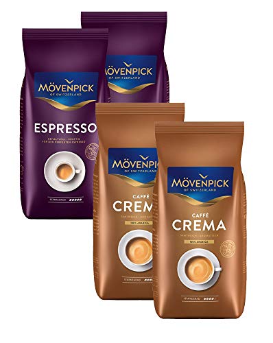 MÖVENPICK Espresso Crema Set mit 4 x 1000 g ganze Bohnen von Mövenpick