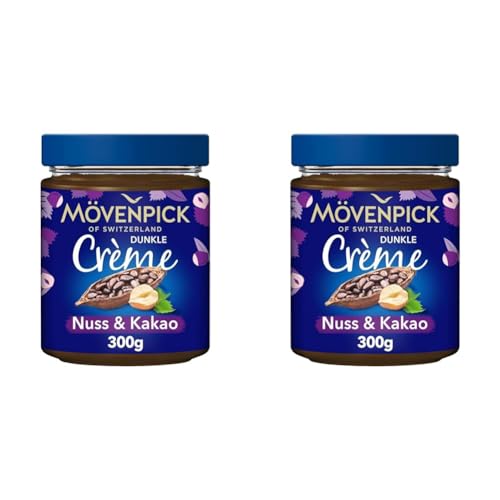 Mövenpick Haselnuss Crème Nuss & Kakao, Premium Nuss-Brotaufstrich, 300g (Packung mit 2) von Mövenpick