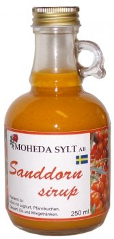 Sanddorn Sirup in der 250 ml Flasche - schwedische Spezialität von Mohedas