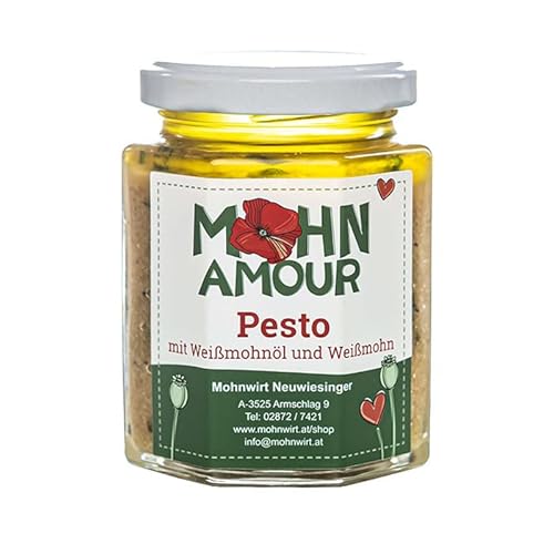 Weißmohnöl- Pesto 190ml - Weißmohn hat einen fein- nussigen Geschmack und eignet sich hervorragend für Schafkäse Nudeln Salatgerichte sowie Käse Weißmohnöl- Pesto 190ml - Weißmohn hat einen fein- nussigen Geschmack und eignet sich hervorragend für Schafkäse Nudeln Salatgerichte sowie Käse von Mohn Amour