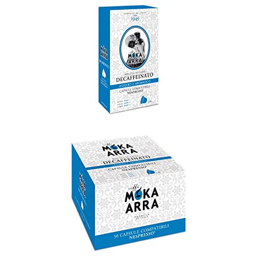 Entkoffeinierter Moka Arra Kaffee (50 Kaffees in Kapseln kompatibel mit Nespresso) von Moka Arra