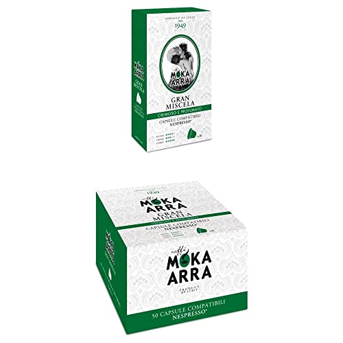 Gran Miscela Moka Arra Koffie (50 Kaffees in Kapseln kompatibel mit Nespresso) von Moka Arra