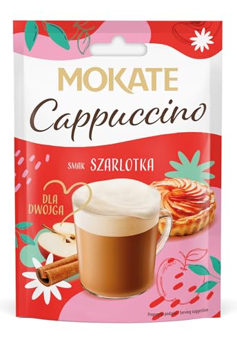 MOKATE® Cappuccino | 40g Geschmack: Apfelkuchen mit Zimt | Instantkaffee Kaffeegetränk Instantkaffee Samtig und Aromatisch Cremiger Getränk Kaffee Getränkepulver von Mokate