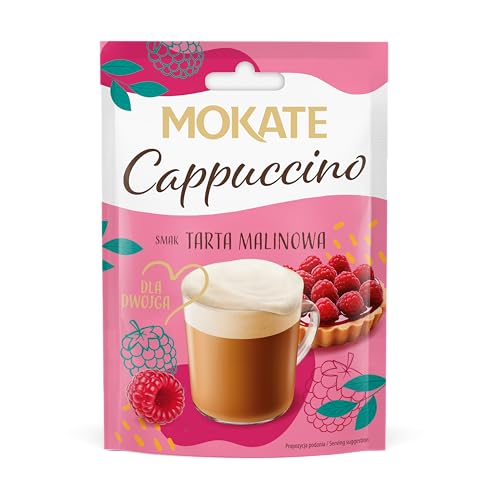 MOKATE® Cappuccino | 40g Geschmack: Himbeertörtchen | Instantkaffee Kaffeegetränk Instantkaffee Samtig und Aromatisch Cremiger Getränk Kaffee Getränkepulver von Mokate