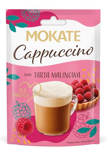 MOKATE - Cappuccino Himbeertarte - Cremiger Instant-Kaffee mit Milchschaum - Coffee Raspberry Tart - Fruchtiger Kaffee - Aromatisch Süß Kaffeepulver - Einfach mit Heißem Wasser Aufgießen - 40g von MOKATE