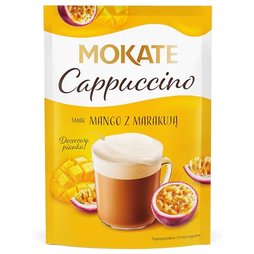 MOKATE® Cappuccino | 40g Geschmack: Mango mit Passionsfrucht | Instantkaffee Kaffeegetränk Instantkaffee Samtig und Aromatisch Cremiger Getränk Kaffee Getränkepulver von Mokate