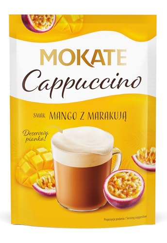 MOKATE® Cappuccino | 40g Geschmack: Mango mit Passionsfrucht | Instantkaffee Kaffeegetränk Instantkaffee Samtig und Aromatisch Cremiger Getränk Kaffee Getränkepulver von Mokate