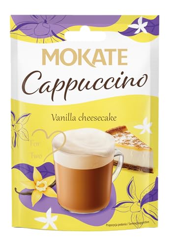 MOKATE® Cappuccino | 40g Geschmack: Vanille-Käsekuchen | Instantkaffee Kaffeegetränk Instantkaffee Samtig und Aromatisch Cremiger Getränk Kaffee Getränkepulver von Mokate