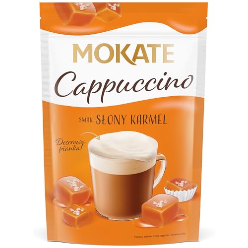 MOKATE® Cappuccino Chocolate | 110g Geschmack: Salzkaramell | Instantkaffee Kaffeegetränk Instantkaffee Samtig und Aromatisch Cremiger Getränk Getränkepulver aus löslichem Bohnenkaffee von Mokate