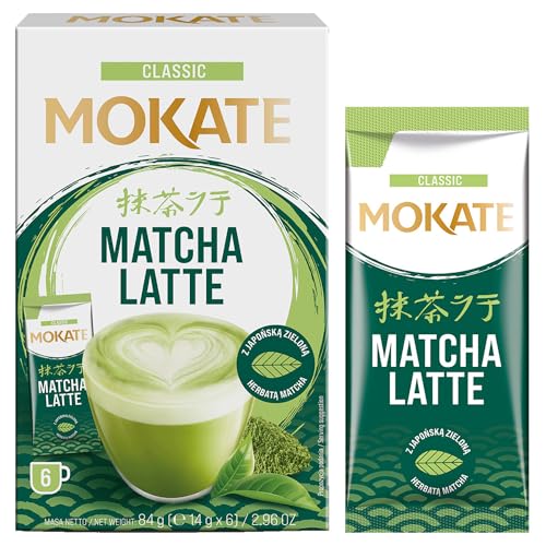 MOKATE® Matcha Latte | 6 Säckchen 84g | Matcha Latte Instant Pulver | Matcha Tee Pulver | Green Tea aus Japan | Tee von Loyd