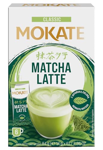 MOKATE® Matcha Latte | 6 Säckchen 84g | Matcha Latte Instant Pulver | Matcha Tee Pulver | Green Tea aus Japan | Tee von Mokate