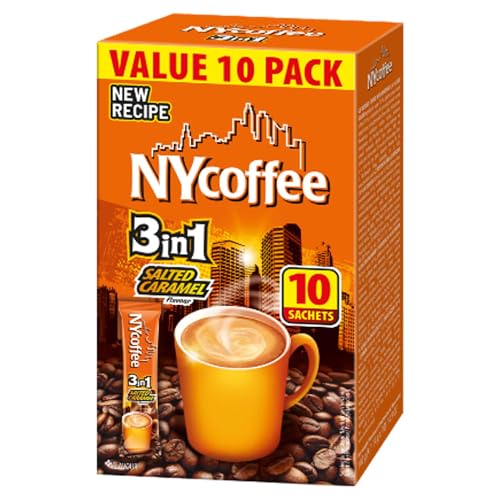 MOKATE® NYCOFEE 3in1 Instantkaffee Classic | 10 Sticks x 14g | Geschmack: Salted Caramel | Instant Kaffee Getränkepulver aus löslichem Bohnenkaffee Smooth & Creamy Pulver Getränke Cremiger von Mokate