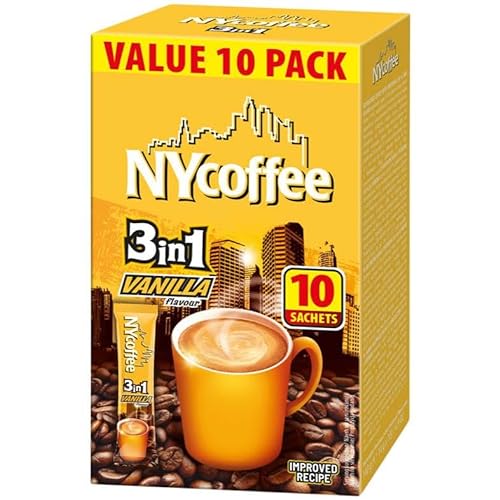 MOKATE® NYCOFEE 3in1 Instantkaffee Classic | 10 Sticks x 14g | Geschmack: Vanilla | Instant Kaffee Getränkepulver aus löslichem Bohnenkaffee Smooth & Creamy Pulver Getränke Cremiger von Mokate
