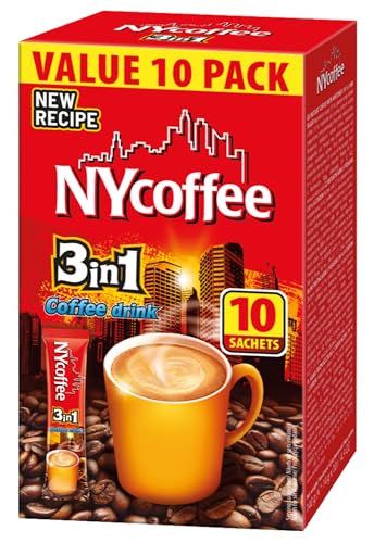 NYcoffee - 3in1 Instantkaffee Classic - 10 Sachets x 14g, Cremiger Instant-Kaffee mit Milch, Schnell Zubereitet, Vollmundig & Aromatisch, Schnell Zubereitet, Perfekt für Zuhause & Unterwegs - 140g von MOKATE