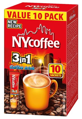 MOKATE® NYCOFEE 3in1 Instantkaffee Classic | 10 Sticks x 14g | Instant Kaffee Getränkepulver aus löslichem Bohnenkaffee Smooth & Creamy Pulver Getränke Cremiger Geschmack Intensives Aroma von Mokate