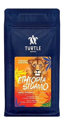 MOKATE® TURTLE Coffee ETHIOPIA SIDAMO Kaffee | 100% arabica 1kg | Mischung Kaffeebohnen 1kg | Ganze Bohnen | Ideal für Espressomaschinen Frisch Geröstet Mittlere Röstung Intensiver Geschmack & Aroma von Mokate